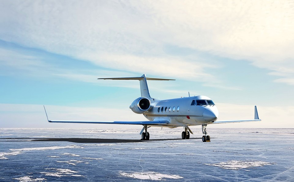 Airplane sitting on the runway